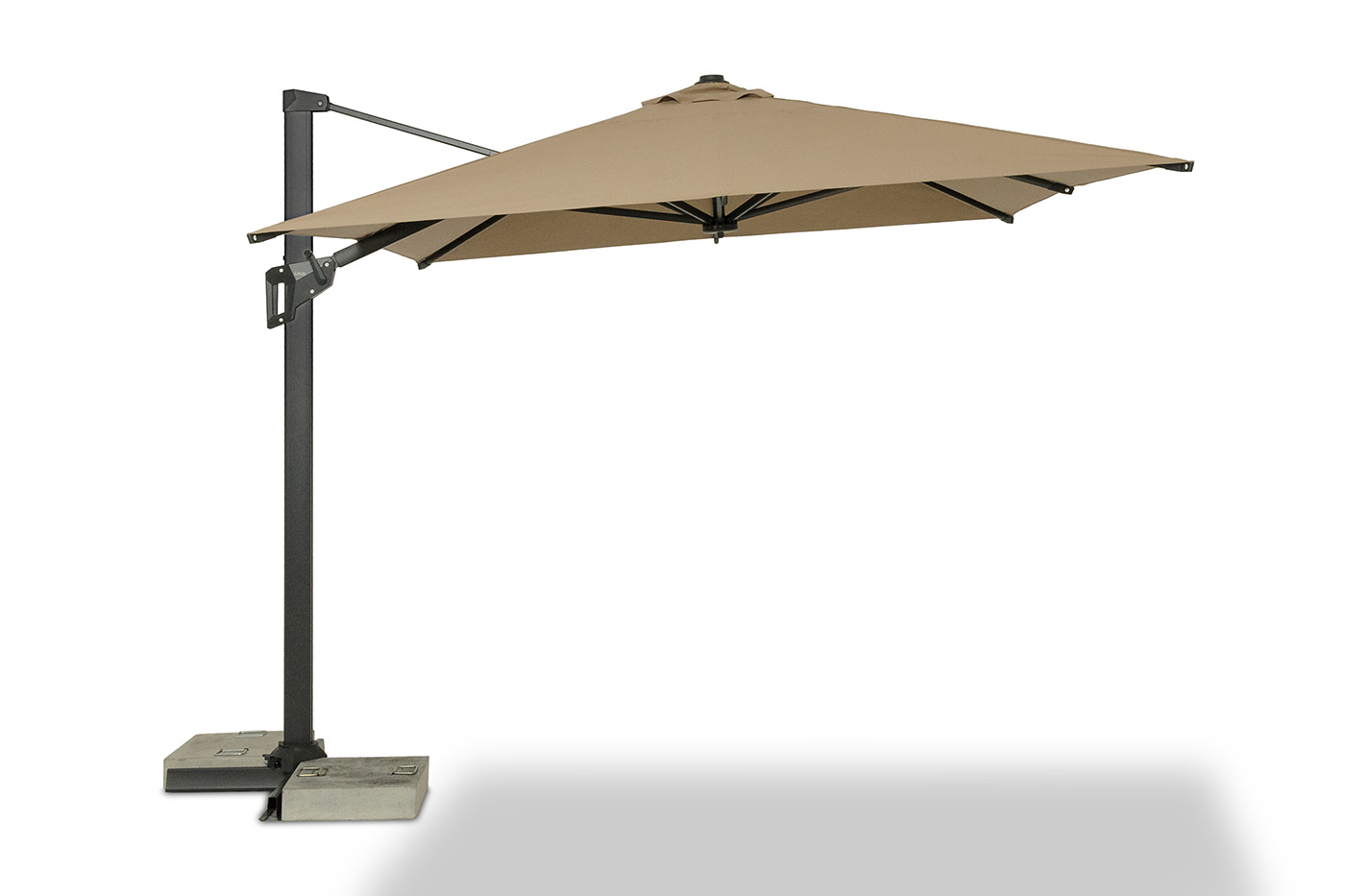 Римини зонт уличный 3х3м на боковой алюминиевой опоре, тент бежевый фото 1