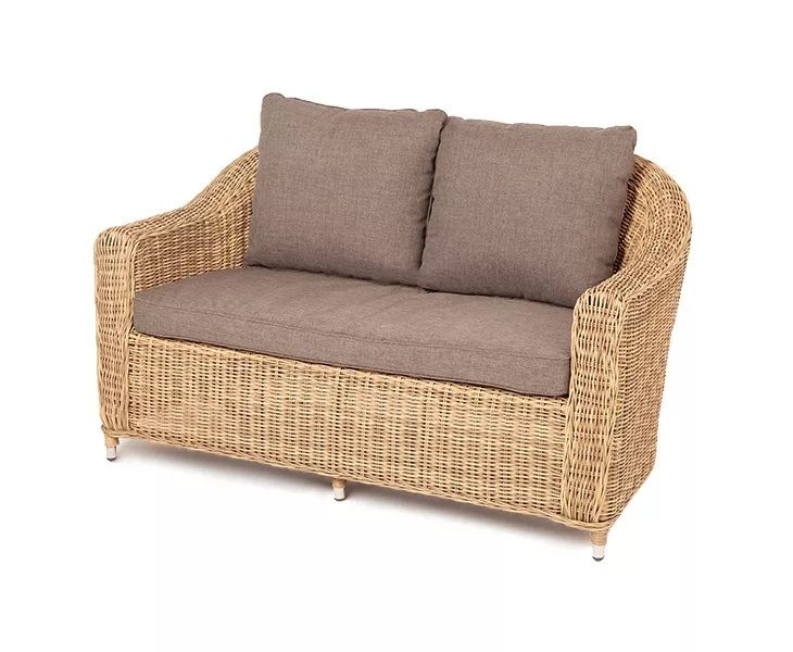 Диван двухместный Кон Панна 4SIS из искусственного ротанга, цвет соломенный фото 1