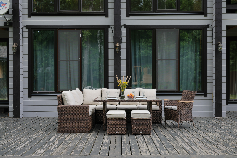 Угловой комплект Zorro Wood Royal Family из искусственного ротанга, цвет коричневый фото 1