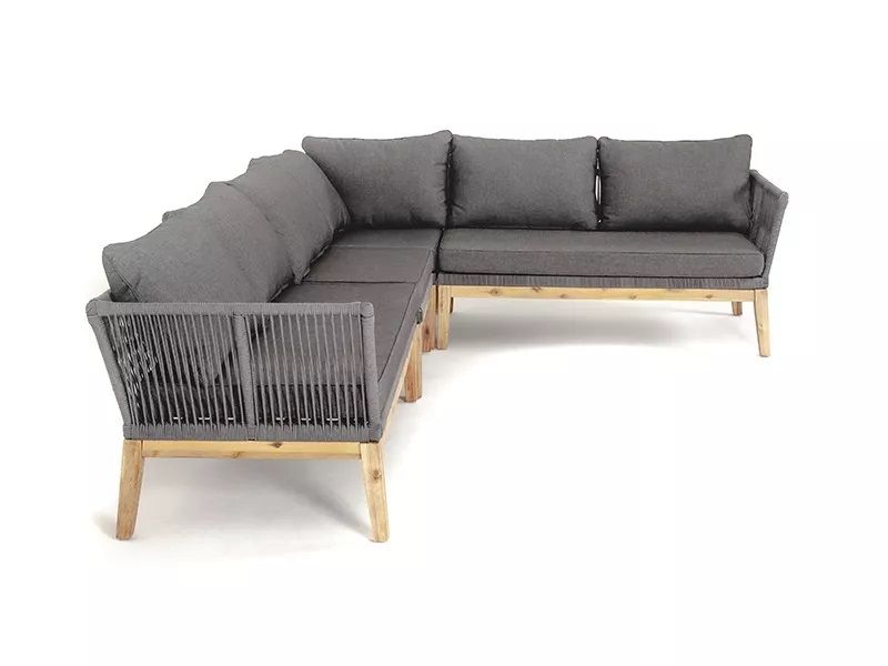 Диван модульный Барселона 4SIS из роупа (веревки), цвет серый фото 3