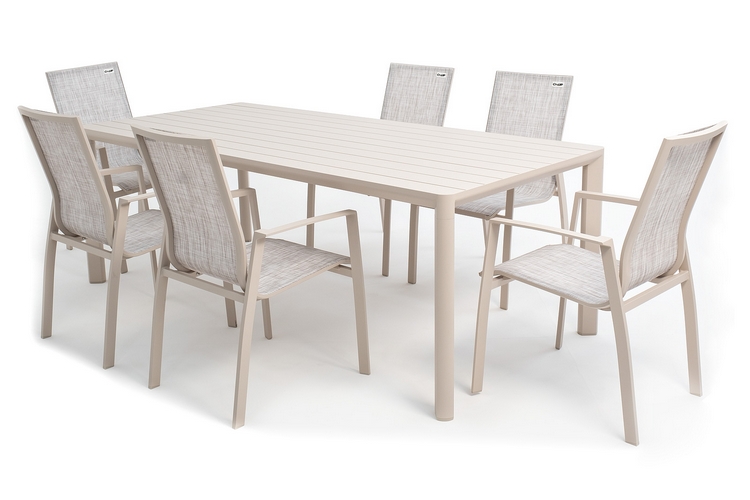 Обеденный стол из алюминия ГОНЗО 220 см бежевый Joygarden фото 5