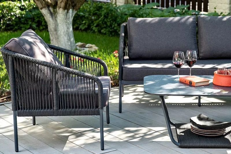 Кресло Канны 4SIS из роупа (веревки), цвет темно-серый фото 6