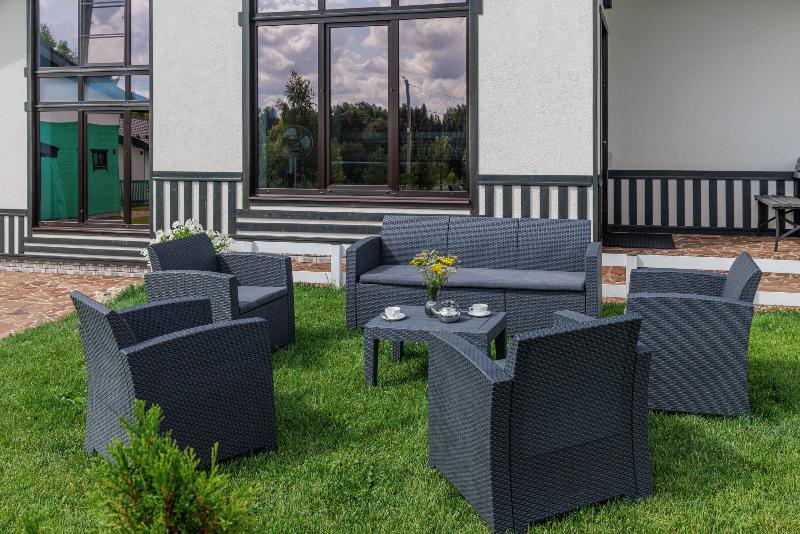 Обеденный комплект Lana XL Royal Family из пластика, цвет графит фото 3