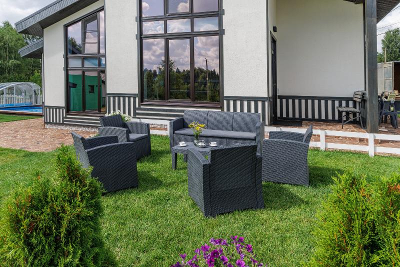 Обеденный комплект Lana XL Royal Family из пластика, цвет графит фото 2