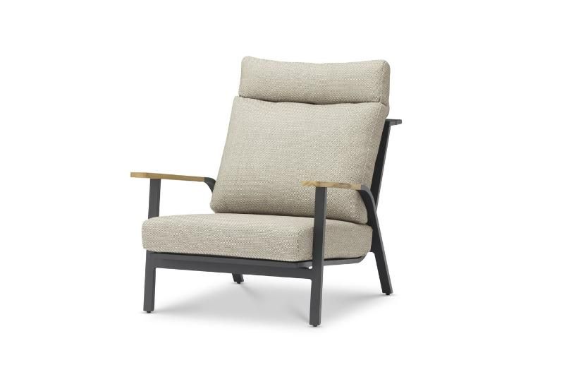 Комплект лаунж мебели Malmo Brafritid с 2-х местным диваном, антрацит/светло-серый, алюминий фото 5