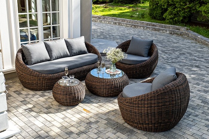 Лаунж-Зона Барселона 4SIS из искусственного ротанга, цвет коричневый фото 1