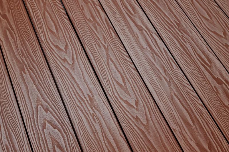 Террасная доска Террапол Смарт 3D Полнотелая с пазом 4000 или 3000х130х22 мм, цвет Орех Милано фото 1