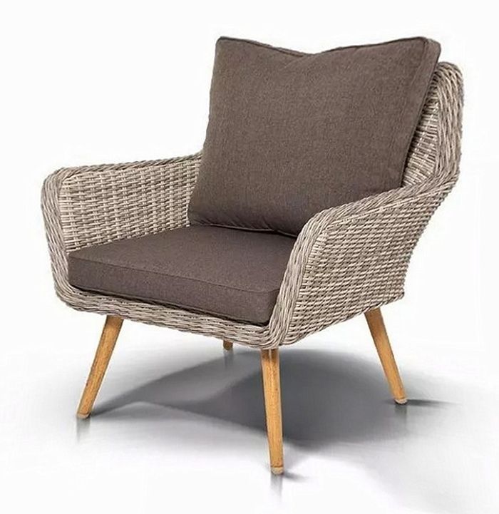 Кресло Прованс 4SIS из искусственного ротанга, цвет бежевый фото 1