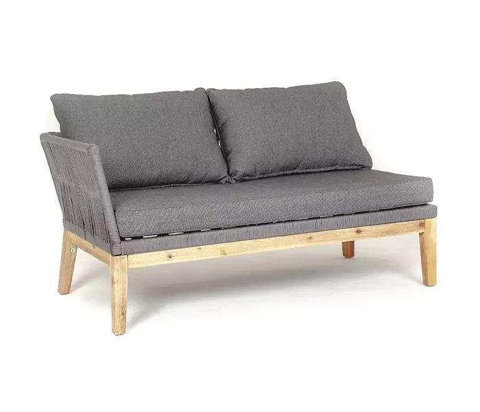 Модуль диванный боковой правый Барселона 4SIS из роупа (веревки), цвет серый фото 3