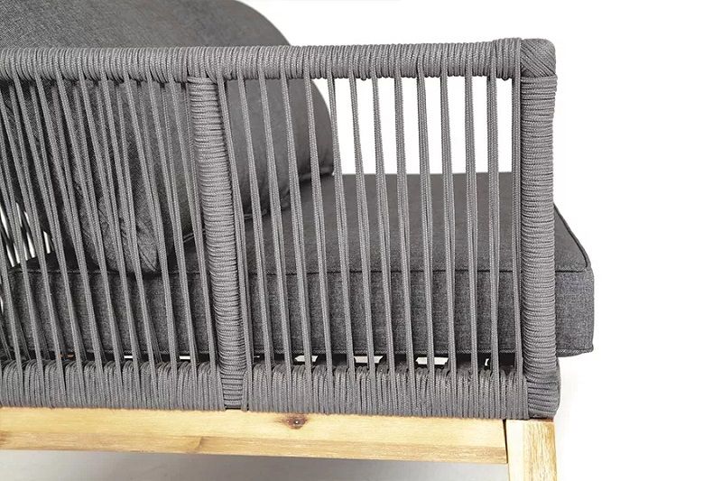 Модуль диванный боковой правый Барселона 4SIS из роупа (веревки), цвет серый фото 4