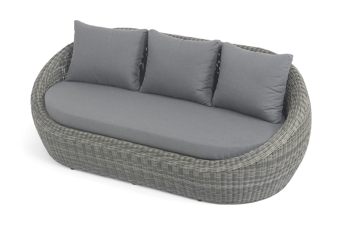 Барселона диван из искусственного ротанга трехместный, цвет графит фото 4