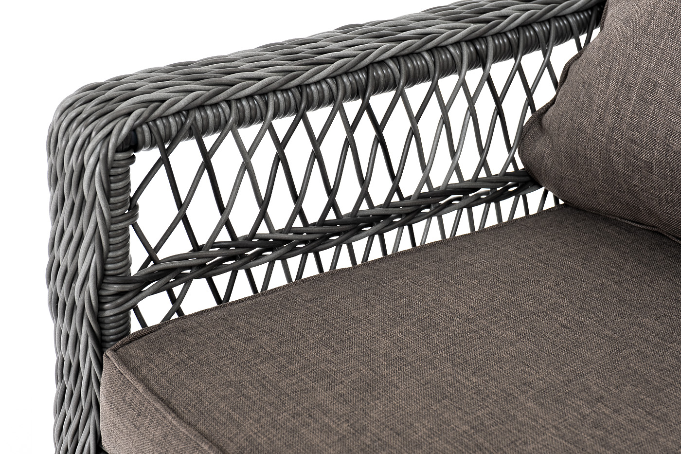 Гранд Латте диван трехместный из искусственного ротанга, цвет графит фото 5