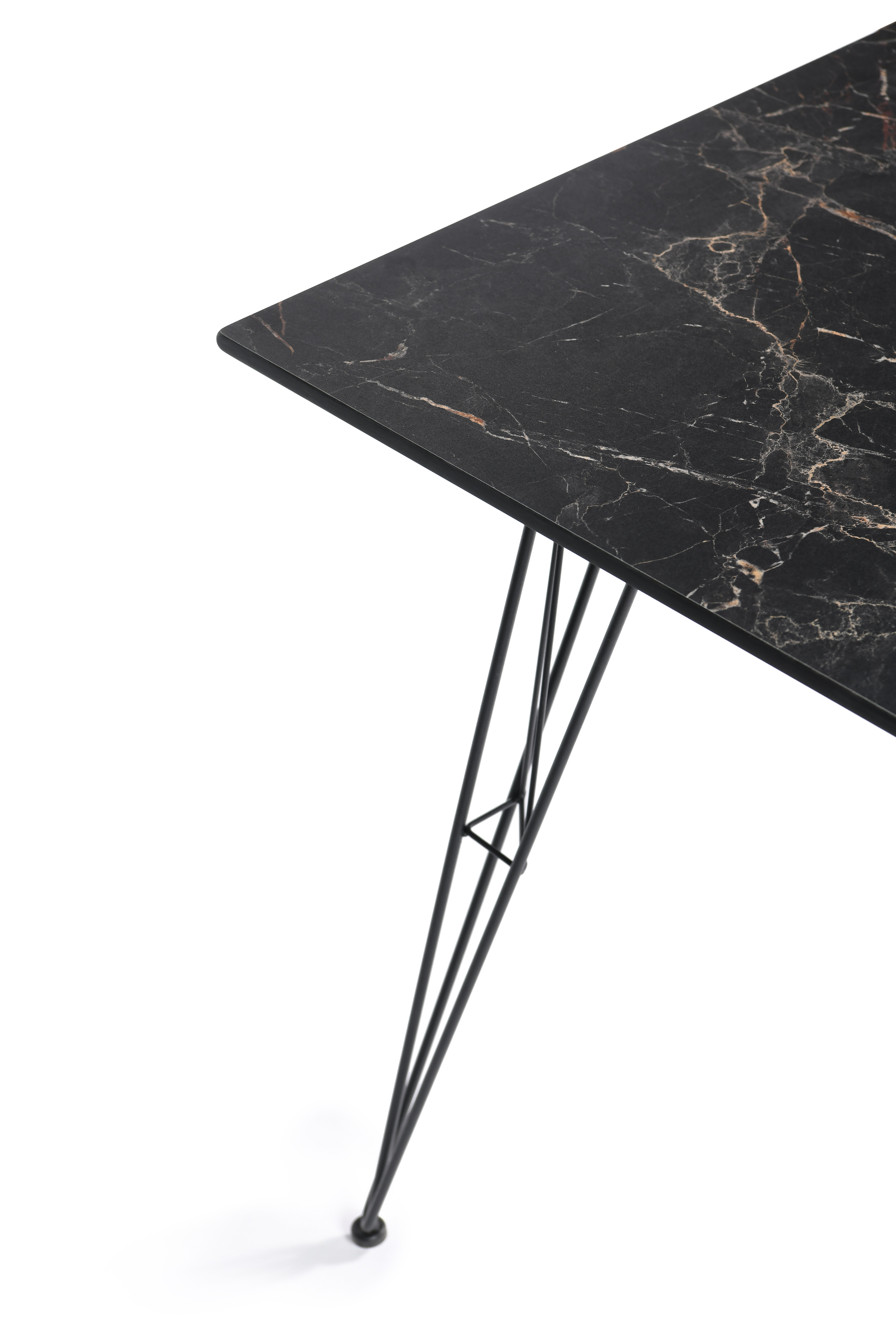 Руссо обеденный стол из HPL 150х80см, цвет черный мрамор фото 2