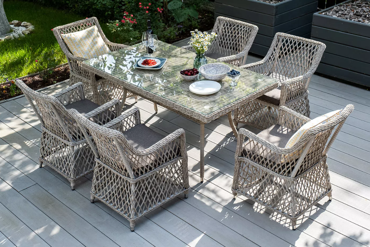 Обеденная Латте 4SIS группа плетеная, цвет бежевый фото 5