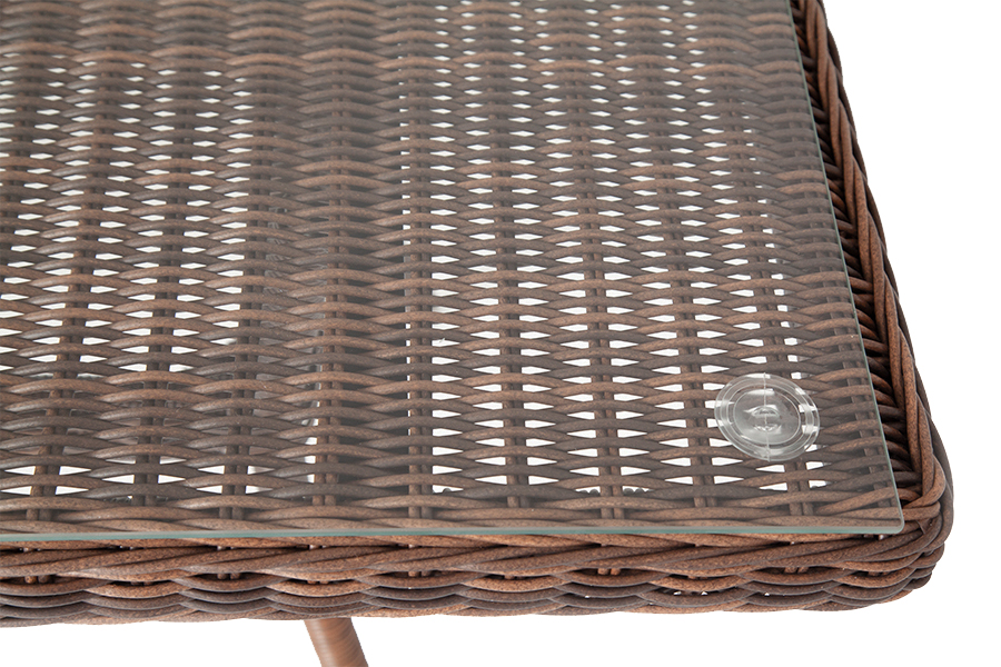 Латте плетеный стол из искусственного ротанга 200х90см, цвет коричневый фото 5