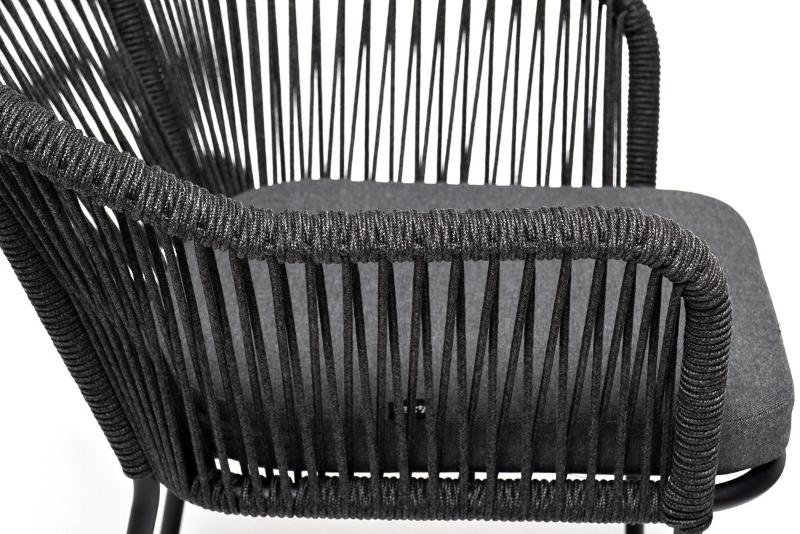 Обеденная группа Лион 4SIS на 4 персоны со стульями "Лион" темно-серый, круглый стол "серый гранит" фото 2