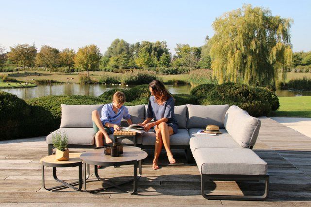 Кофейный столик Boden Brafritid антрацит/коричневый, алюминий/закаленное стекло с керамической печатью фото 5