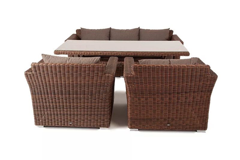 Обеденная группа Моккачино 4SIS из искусственного ротанга, цвет коричневый фото 4