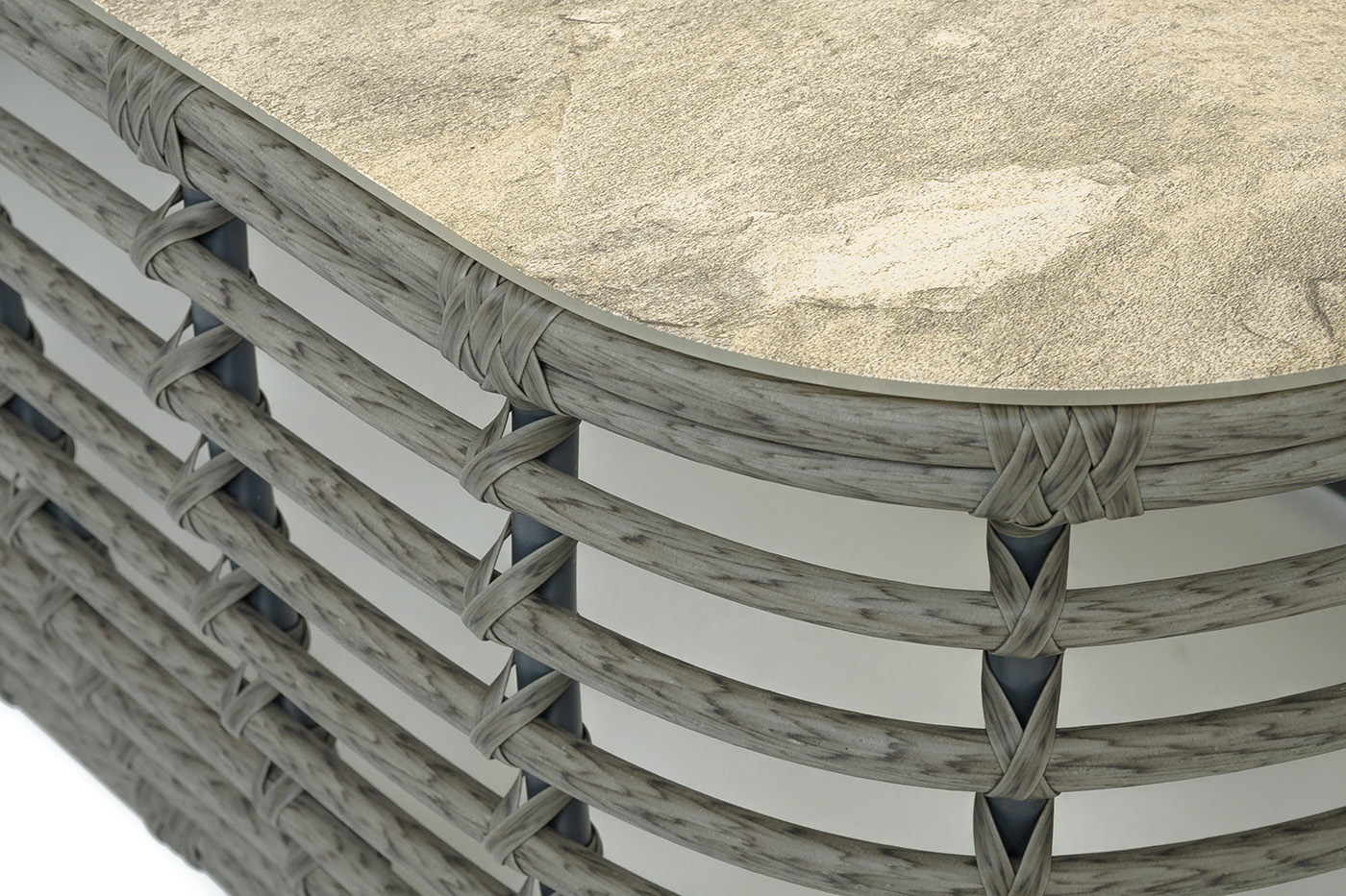 Ницца журнальный столик из искусственного ротанга, цвет серый фото 5