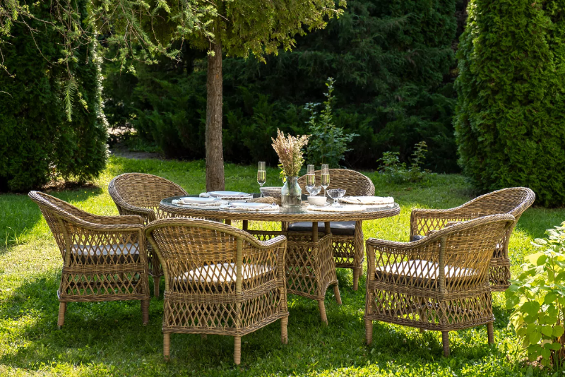 Обеденная Эспрессо–150 S 4SIS группа плетеная, цвет соломенный фото 1