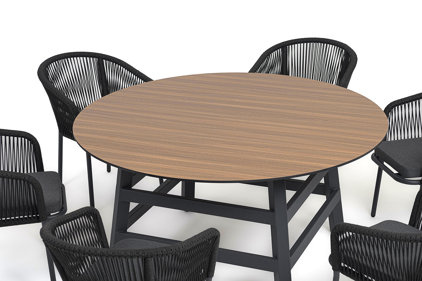 Рио обеденная группа на 6 персон, стол HPL дуб, цвет темно-серый фото 5