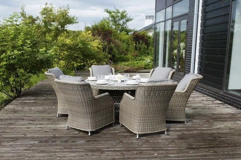 Обеденная группа Неаполь 4SIS из искусственного ротанга, цвет бежевый фото 2