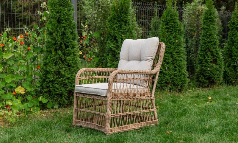 Обеденное кресло Isabella Royal Family из искусственного ротанга, цвет бежевый фото 2