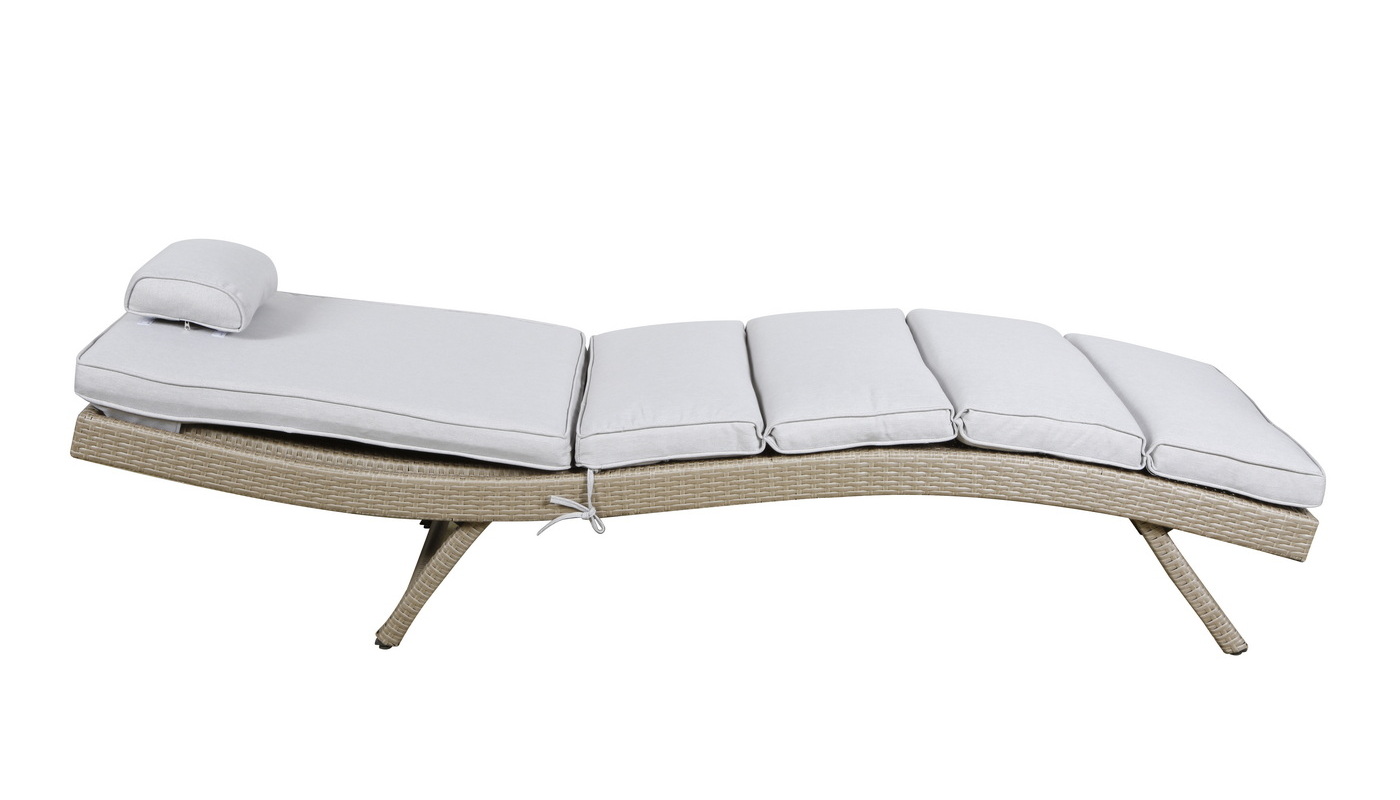 Лиссабон шезлонг из искусственного ротанга, цвет соломенный фото 4