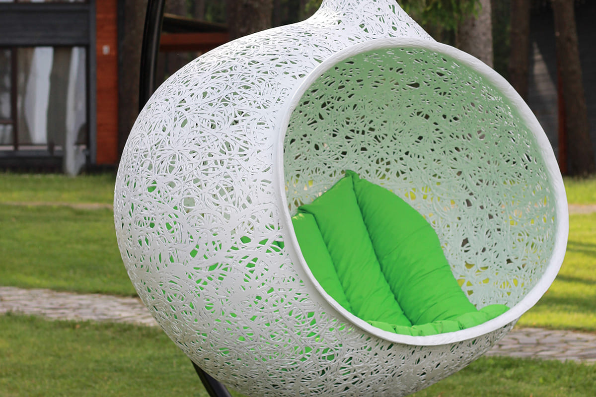 Подвесное кресло Vitgarden Bios Hide Biancoиз базальта, цвет белый фото 3