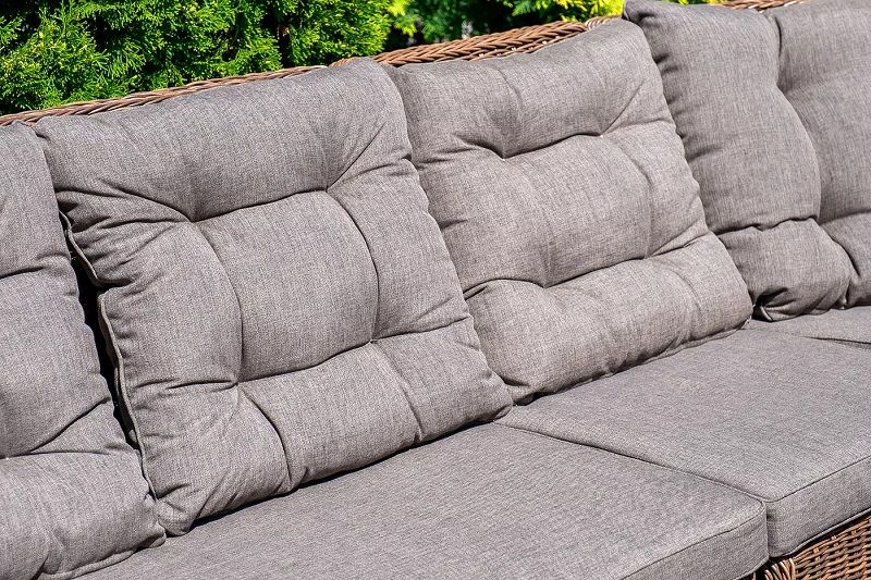 Центральный модуль дивана Бергамо 4SIS из искусственного ротанга, цвет коричневый фото 7