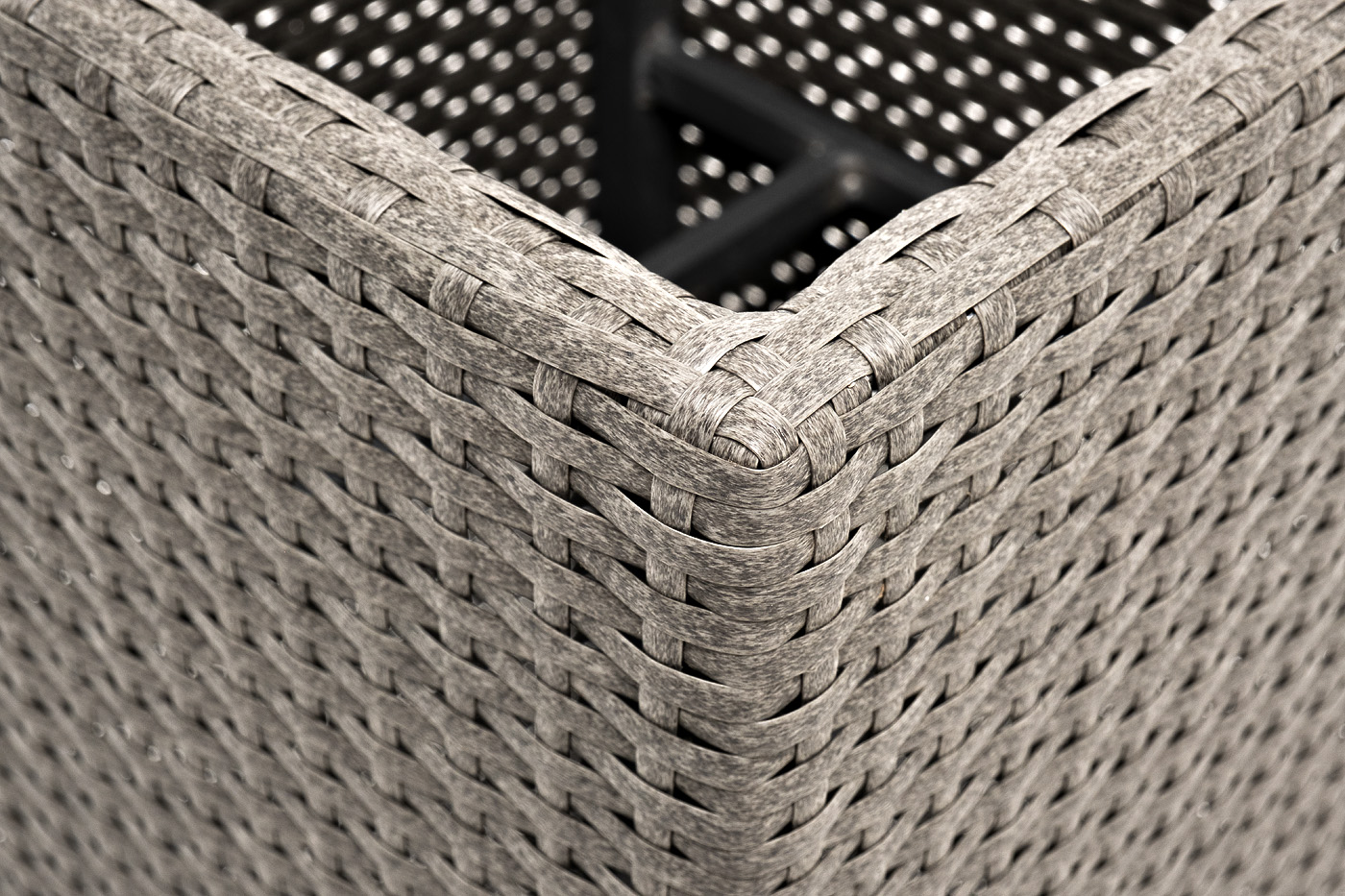 Капучино кашпо для цветов плетеное из искусственного ротанга, цвет бежевый фото 7