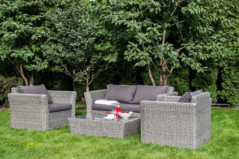 Диван двухместный Капучино 4SIS из искусственного ротанга (гиацинт), цвет графит фото 6