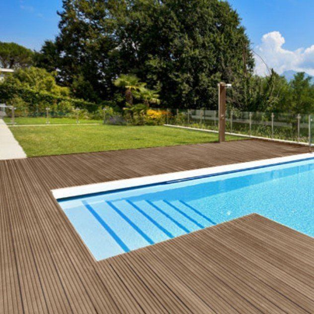 Террасная доска MasterDeck Classic 140мм*26мм узкий + широкий вельвет, цвет Тик фото 3