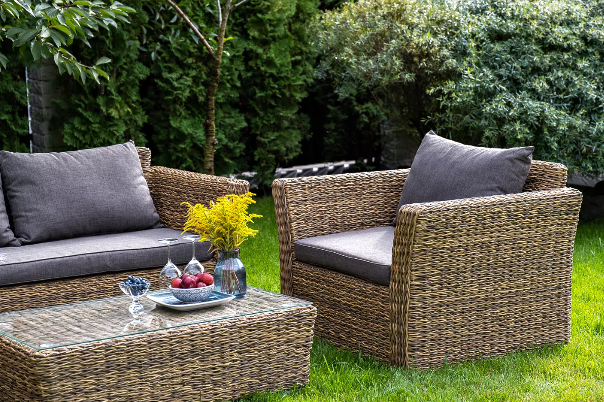 Лаунж-зона Капучино Сингл 4SIS из искусственного ротанга (гиацинт), цвет соломенный фото 3