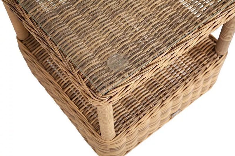 Столик кофейный Форио 4SIS из искусственного ротанга, цвет соломенный фото 4