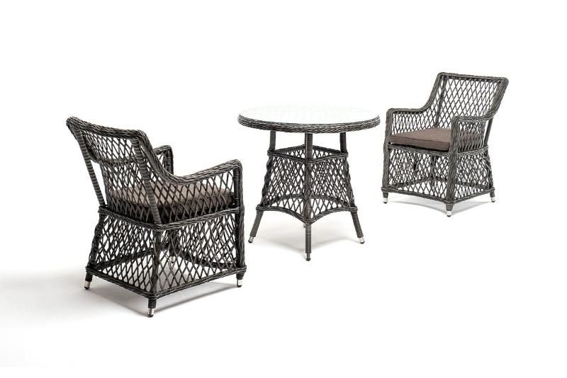 Обеденная группа Эспрессо-80 L 4SIS из искусственного ротанга, цвет графит фото 2