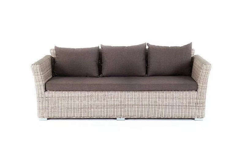 Диван трехместный Капучино 4SIS из искусственного ротанга, цвет бежевый фото 3