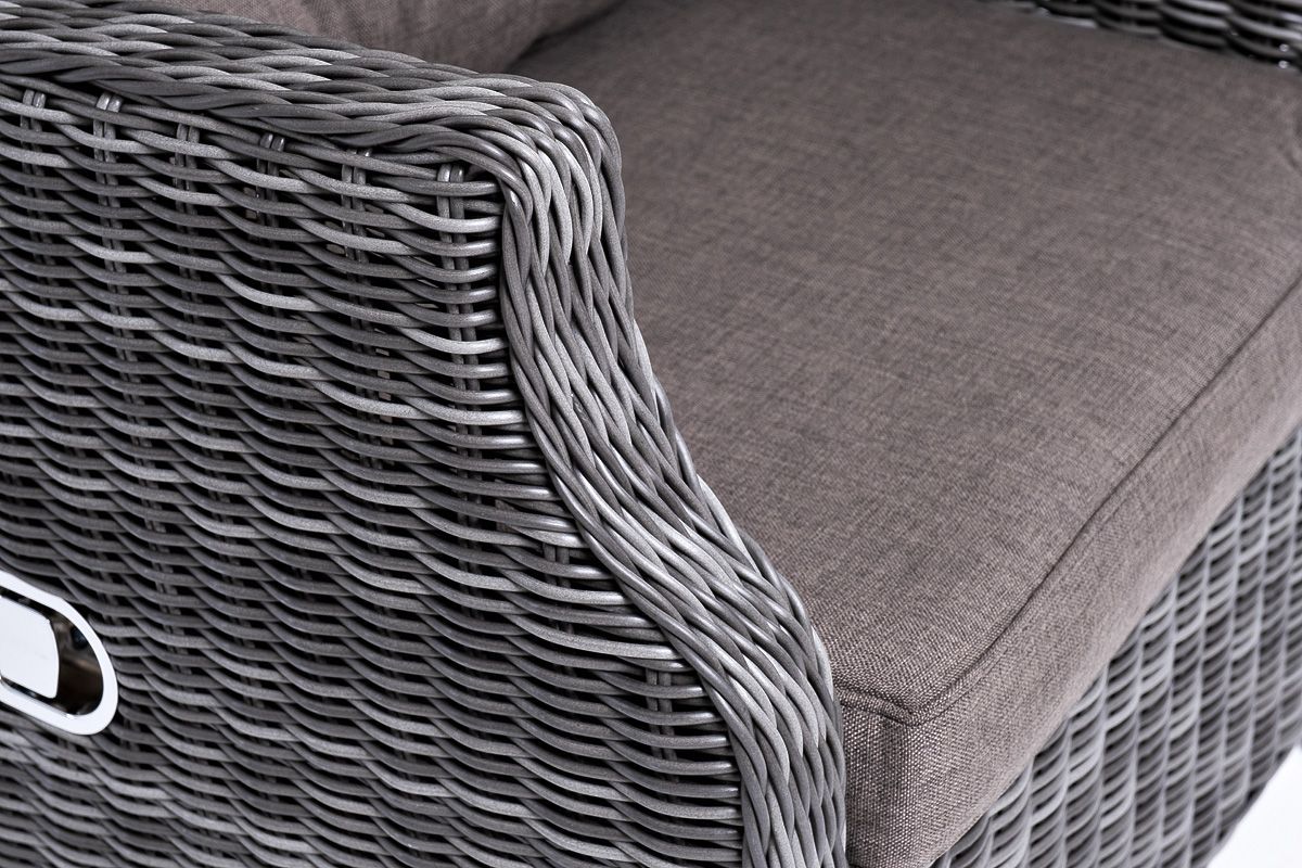 Плетеное кресло раскладное Форио 4SIS из искусственного ротанга, цвет графит фото 7
