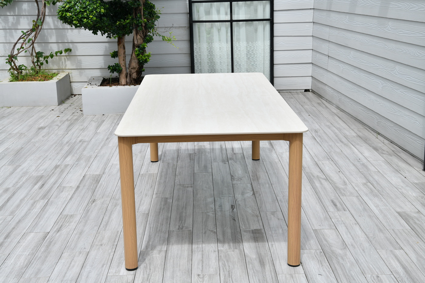 Кейптаун стол обеденный из алюминия, столешница из искусственного камня фото 3