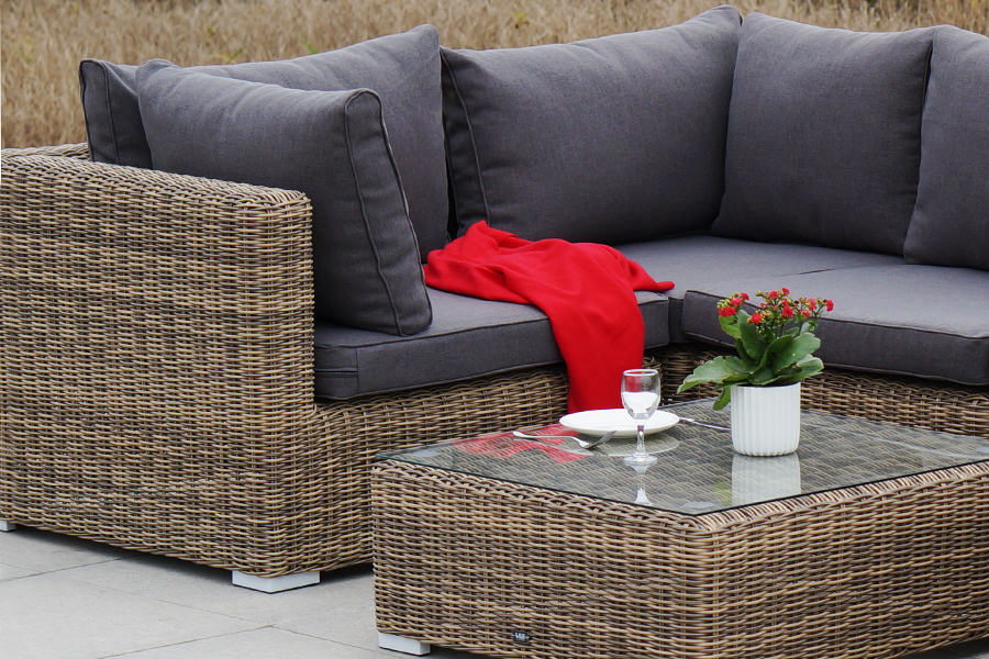 Лунго трансформирующийся диван из искусственного ротанга, цвет соломенный фото 7