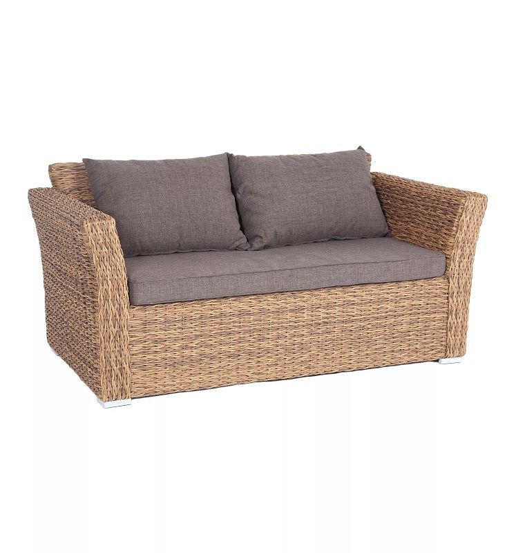 Диван двухместный Капучино 4SIS из искусственного ротанга (гиацинт), цвет соломенный фото 4