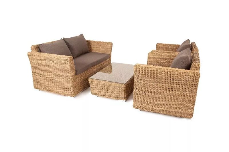 Лаунж-зона Капучино Сингл 4SIS из искусственного ротанга, цвет соломенный фото 1