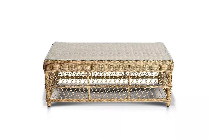 Стол журнальный Гранд Латте 4SIS из искусственного ротанга, цвет соломенный фото 2