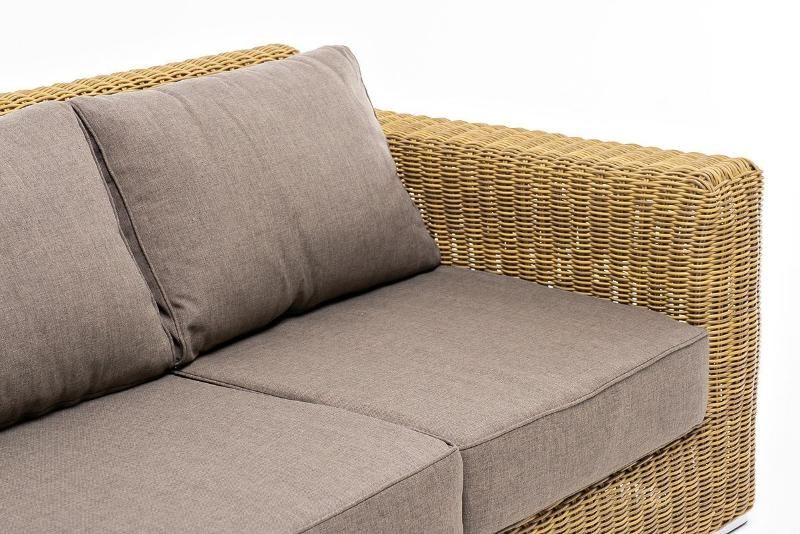 Диван трехместный Боно 4SIS из искусственного ротанга, цвет соломенный фото 6