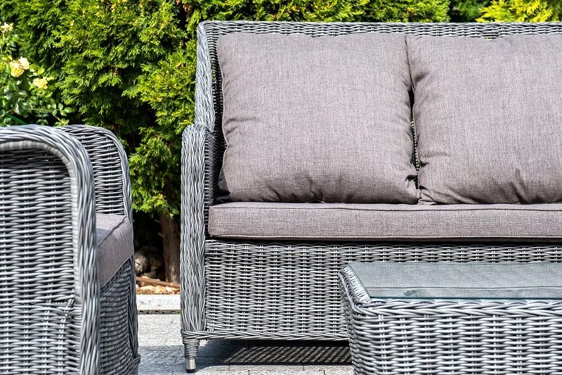 Лаунж-зона Гляссе 4SIS из искусственного ротанга, цвет графит фото 6