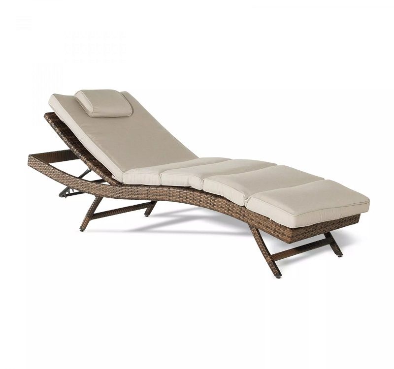 Шезлонг Лиссабон 4SIS из искусственного ротанга, цвет коричневый фото 1