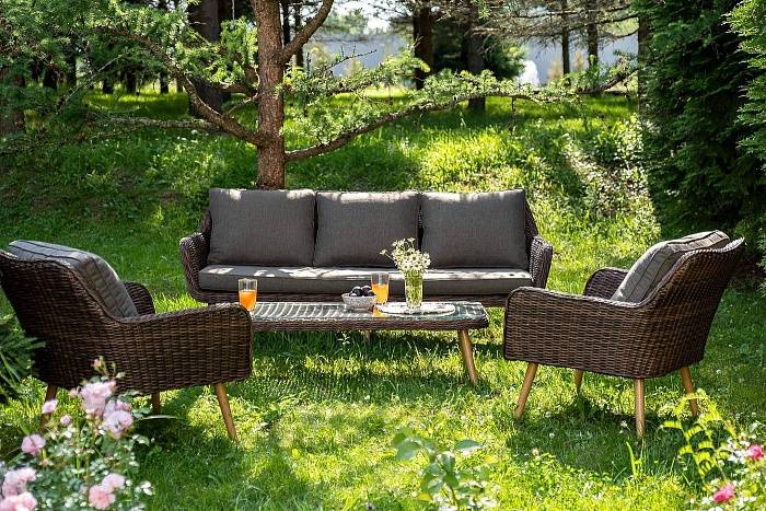 Лаунж-Зона Прованс 4SIS плетеная из искусственного ротанга, цвет коричневый фото 2