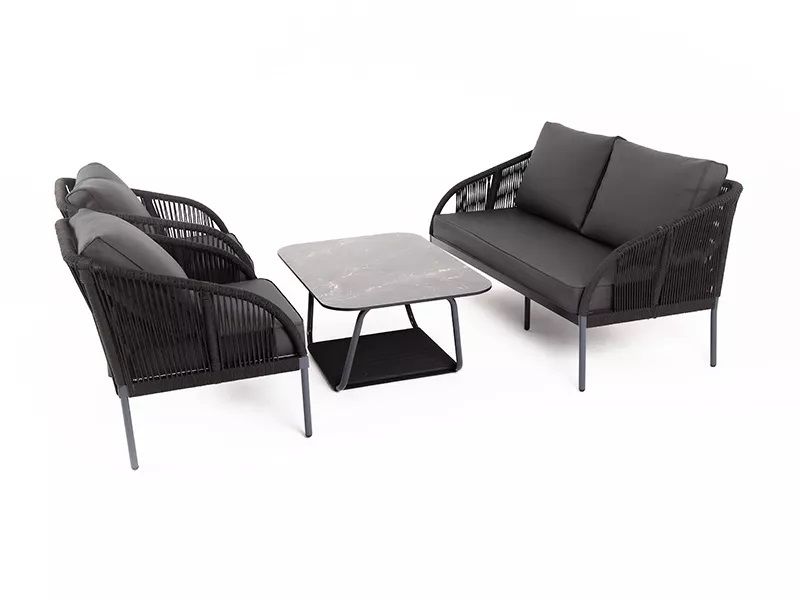 Лаунж-зона 4-местная Канны 4SIS из роупа (веревки), цвет темно-серый фото 4