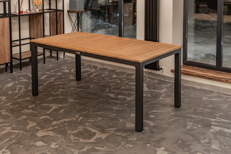 Обеденный стол Oscar Royal Family из алюминия со столешницей из тика фото 5