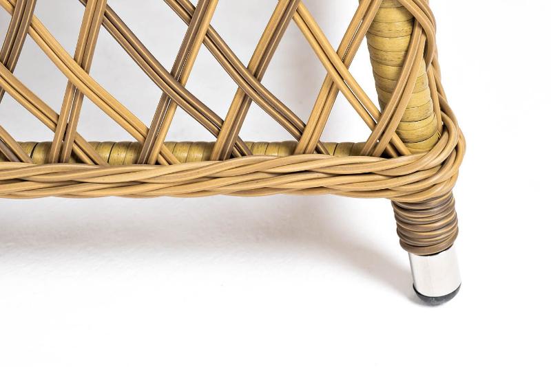 Обеденная группа Эспрессо-80 L 4SIS из искусственного ротанга, цвет соломенный фото 6